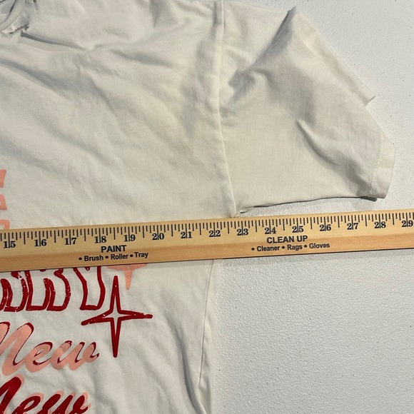 Bubble Cherry Oversized Graphic Tee White Distressed Size Small Pink Red - Picture 5 of 9